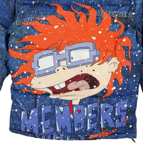 Members Only Men's Nickelodeon Rugrats Blue Puffer Coat Jacket Size Medium NWT - Picture 5 of 14